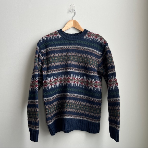 GAP vintage Wool Fair Isle Crewneck Sweater - Picture 1 of 6